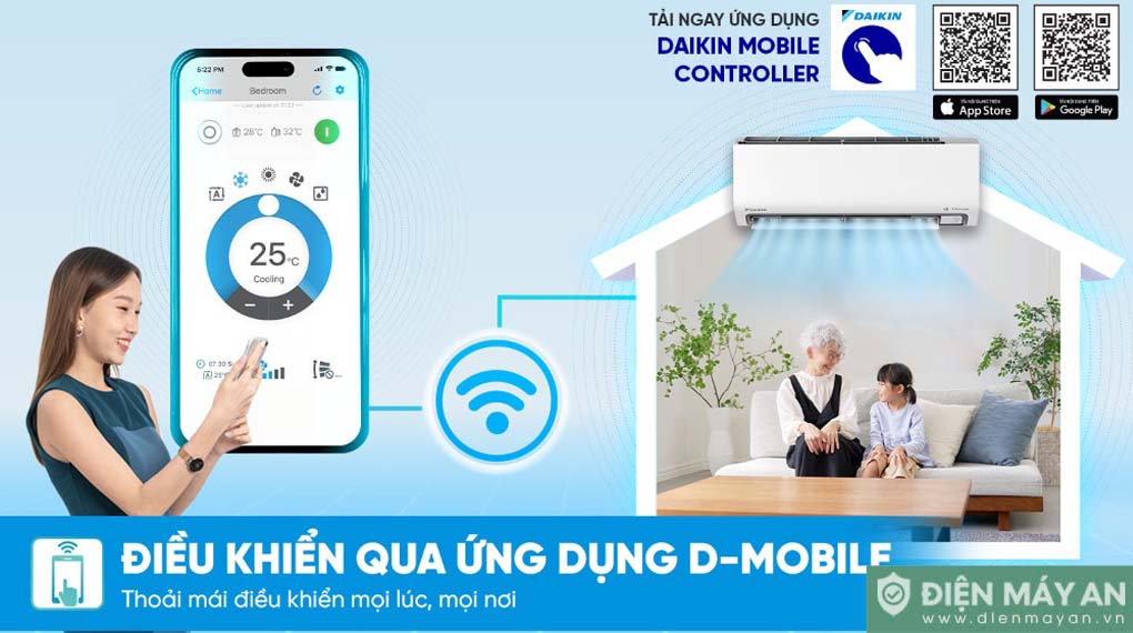 Điều hòa Daikin Inverter 24000 BTU 1 chiều FTKF71ZVMV